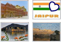 Jaipur - India - 4 PACK - Jumbo Fridge Magnet Souvenir Gift Present