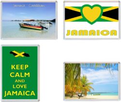Jamaica - Caribbean - 4 PACK - Jumbo Fridge Magnet Souvenir Gift Present
