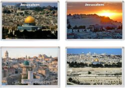 Jerusalem - Israel - 4 PACK - Jumbo Fridge Magnet Souvenir Gift Present