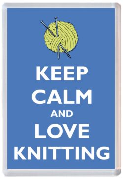 Keep Calm and Love Knitting - Jumbo Fridge Magnet Souvenir Gift Present