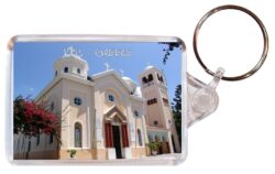 Kos - Greece ? Double Sided Large Keyring Key Fob Chain Ring Gift Present Souvenir Church
