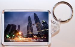 Kuala Lumpur - Malaysia ? Double Sided Large Keyring Key Fob Chain Ring Gift Present Souvenir