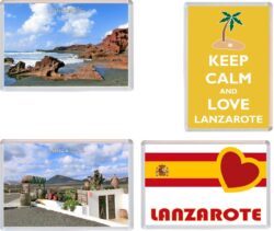 Lanzarote - Canary Islands - Spain - 4 PACK - Jumbo Fridge Magnet Souvenir Gift Present