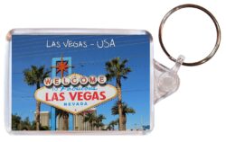 Las Vegas - Nevada - USA - Double Sided Large Keyring Key Fob Chain Ring Gift Present Souvenir Sign