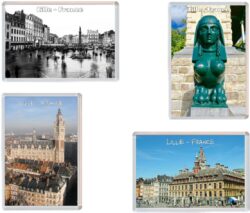 Lille - France - 4 PACK - Jumbo Fridge Magnet Souvenir Gift Present