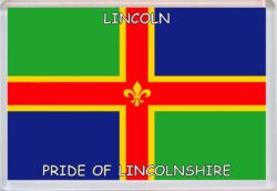 Lincoln - Pride of Lincolnshire County Flag - Jumbo Fridge Magnet Souvenir Gift Present