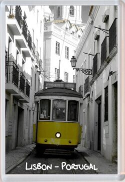 Lisbon - Portugal - Jumbo Fridge Magnet Souvenir Gift Present Tram