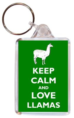 I Love Llamas - Double Sided Large Keyring Key Fob Chain Ring Name Tag Gift Present Souvenir