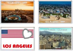 Los Angeles - California - USA - 4 PACK - Jumbo Fridge Magnet Souvenir Gift Present