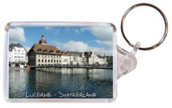 Lucerne - Switzerland ? Double Sided Large Keyring Key Fob Chain Ring Gift Present Souvenir