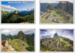 Machu Picchu - Peru - 4 PACK - Jumbo Fridge Magnet Souvenir Gift Present
