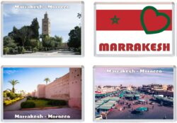 Marrakesh - Morocco - 4 PACK - Jumbo Fridge Magnet Souvenir Gift Present