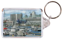 Melbourne - Australia - Double Sided Large Keyring Key Fob Chain Ring Gift Present Souvenir
