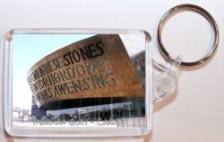 Mermaid Quay - Cardiff - Wales - Double Sided Large Keyring Key Fob Chain Ring Gift Present Souvenir