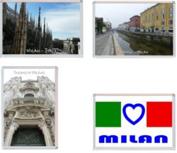 Milan - Italy - 4 PACK - Jumbo Fridge Magnet Souvenir Gift Present