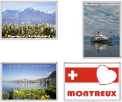 Montreux - Switzerland - 4 PACK - Jumbo Fridge Magnet Souvenir Gift Present