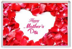 Happy Mother's Day - Jumbo Fridge Magnet Souvenir Gift Mothers Day Present Red Petals Heart