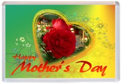 Happy Mother's Day - Jumbo Fridge Magnet Souvenir Gift Mothers Day Present Rose Heart