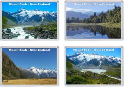Mount Cook - New Zealand - 4 PACK - Jumbo Fridge Magnet Souvenir Gift Present