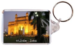 Mumbai - India ? Double Sided Large Keyring Key Fob Chain Ring Gift Present Souvenir