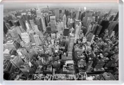 New York - USA - Jumbo Fridge Magnet Souvenir Gift Present Black & White