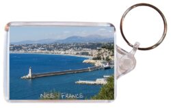 Nice - France ? Double Sided Large Keyring Key Fob Chain Ring Gift Present Souvenir