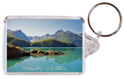 Norway Fjords ? Double Sided Large Keyring Key Fob Chain Ring Gift Present Souvenir