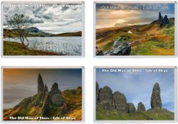 Old Man of Storr - Isle of Skye - Scotland - 4 PACK - Jumbo Fridge Magnet Souvenir Gift Present