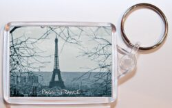 Eiffel Tower - Paris - France ? Double Sided Large Keyring Key Fob Chain Ring Gift Present Souvenir Winter