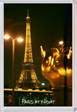 Eiffel Tower - Paris - France - Jumbo Fridge Magnet Souvenir Gift Present Golden