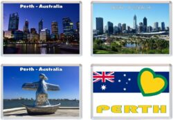 Perth - Australia - 4 PACK - Jumbo Fridge Magnet Souvenir Gift Present