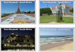 Port Elizabeth - South Africa - 4 PACK - Jumbo Fridge Magnet Souvenir Gift Present