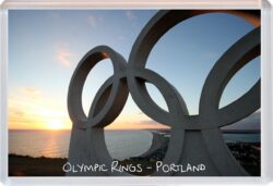 Portland - Olympic Rings - Dorset - Jumbo Fridge Magnet Souvenir Gift Present D4