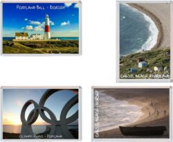 Portland - Dorset - 4 PACK - Jumbo Fridge Magnet Souvenir Gift Present