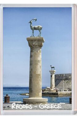 Rhodes  - Greece - Jumbo Fridge Magnet Souvenir Gift Present Harbour Statue