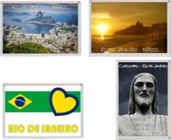 Rio de Janeiro - 4 PACK - Jumbo Fridge Magnet Souvenir Gift Present
