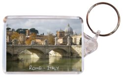 Rome - Italy ? Double Sided Large Keyring Key Fob Chain Ring Gift Present Souvenir