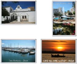 San Antonio - Ibiza - Balearic Islands - Spain - 4 PACK - Jumbo Fridge Magnet Souvenir Gift Present