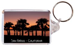 San Diego - California - USA - Double Sided Large Keyring Key Fob Chain Ring Gift Present Souvenir