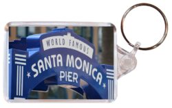 Santa Monica - California - USA - Double Sided Large Keyring Key Fob Chain Ring Gift Present Souvenir