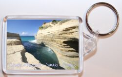Sidari - Corfu - Greece ? Double Sided Large Keyring Key Fob Chain Ring Gift Present Souvenir