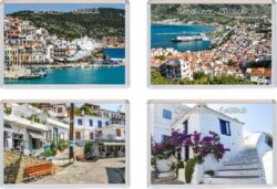 Skopelos - Greece - 4 PACK - Jumbo Fridge Magnet Souvenir Gift Present