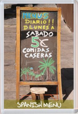Spanish Menu - Jumbo Fridge Magnet Souvenir Gift Present