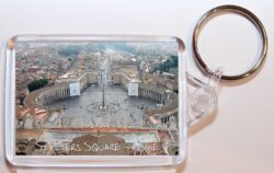 St Peters Square - Rome - Italy ? Double Sided Large Keyring Key Fob Chain Ring Gift Present Souvenir