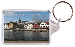 Stavanger - Norway ? Double Sided Large Keyring Key Fob Chain Ring Gift Present Souvenir