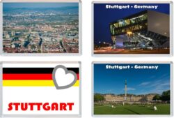 Stuttgart - Germany - 4 PACK - Jumbo Fridge Magnet Souvenir Gift Present