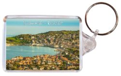 Swanage - Dorset - Double Sided Large Keyring Key Fob Chain Ring Gift Present Souvenir