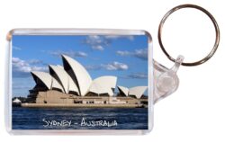 Sydney - Australia - Double Sided Large Keyring Key Fob Chain Ring Gift Present Souvenir Opera House