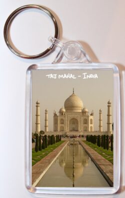 Taj Mahal - India ? Double Sided Large Keyring Key Fob Chain Ring Gift Present Souvenir