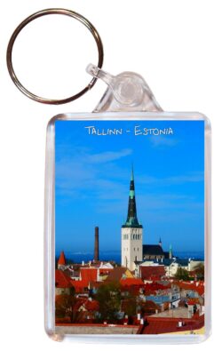 Tallinn - Estonia ? Double Sided Large Keyring Key Fob Chain Ring Gift Present Souvenir